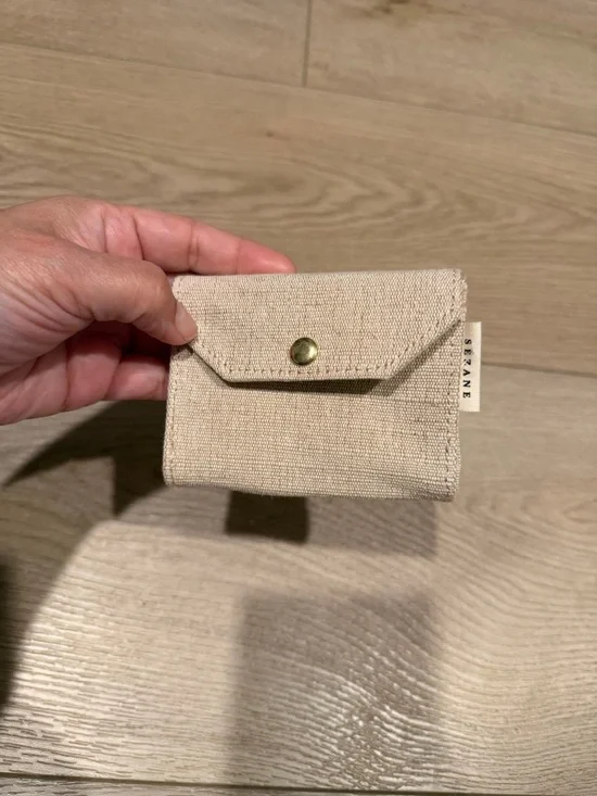 Sézane Natural Linen Snap Wallet NWOT - Picture 1 of 4